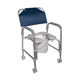 drive Aluminum Commode Shower Chair, 21 Inch Height