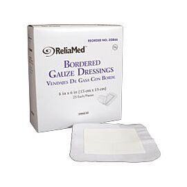 ReliaMed Sterile Bordered Gauze Dressing 6" x 6"