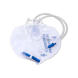 Cardinal Health Standard Vented Drainage Bag with Double Hanger Anti-Reflux Valve 2,000 mL